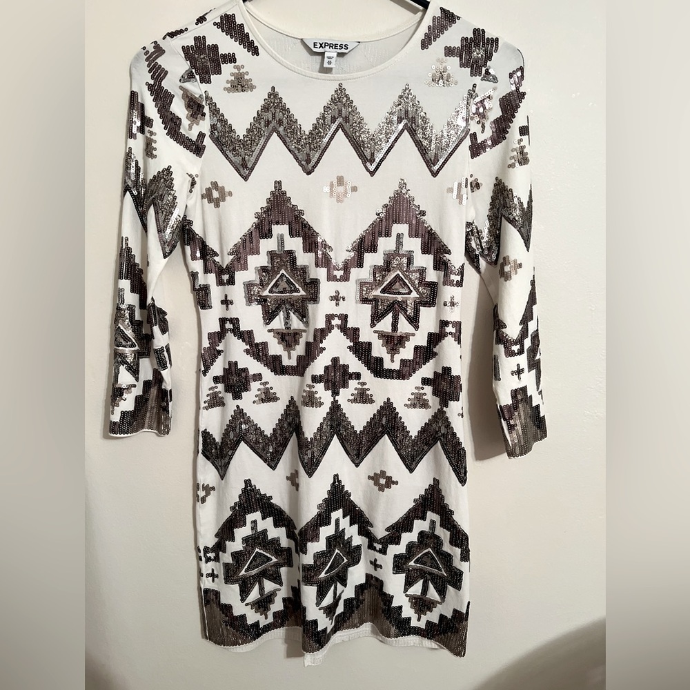 Express Long sleeve sequin dress. Size XS